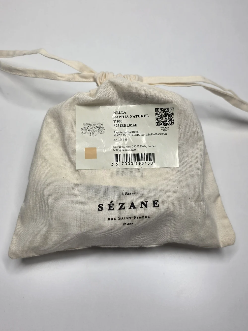 NWT SEZANE Nella Woven Raffia Belt in Natural